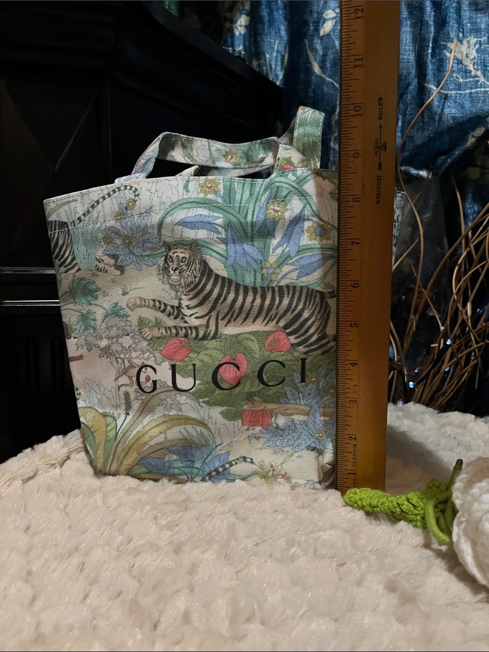 nwt Gucci Floral & Tiger Canvas Tote - Picture 4 of 4